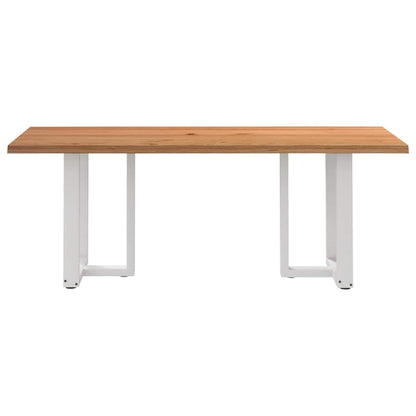 Eettafel met natuurlijke rand massief eikenhout rechthoekig