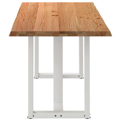 Eettafel met natuurlijke rand massief eikenhout rechthoekig