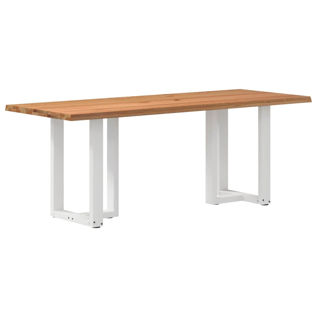 Eettafel met natuurlijke rand massief eikenhout rechthoekig