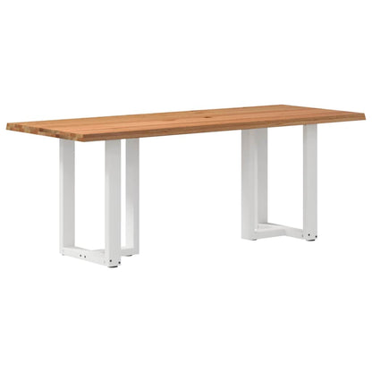 Eettafel met natuurlijke rand massief eikenhout rechthoekig