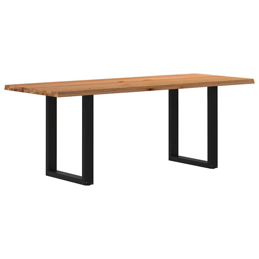 Eettafel met natuurlijke rand massief eikenhout rechthoekig