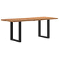 Eettafel met natuurlijke rand massief eikenhout rechthoekig
