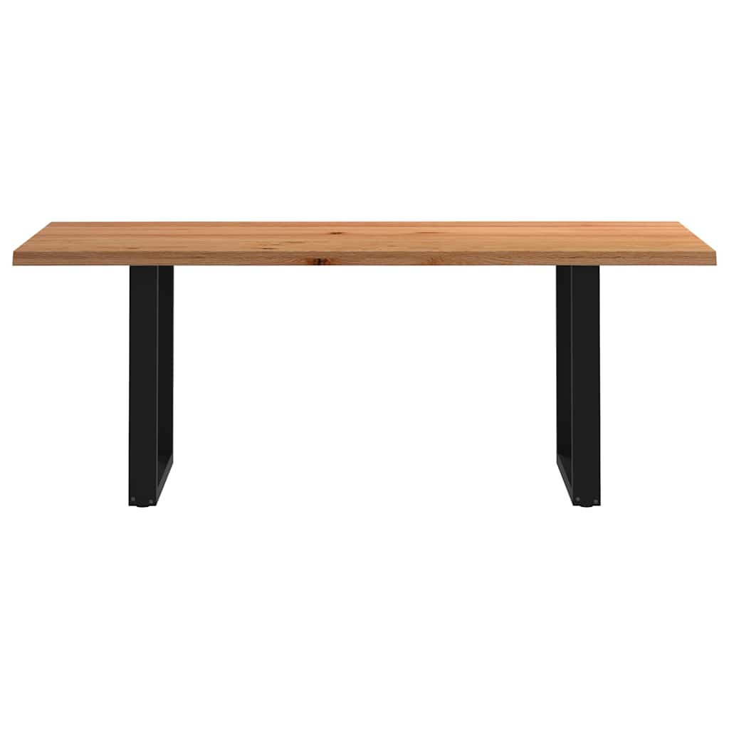 Eettafel met natuurlijke rand massief eikenhout rechthoekig