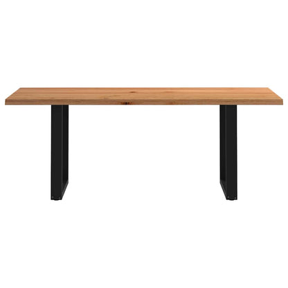 Eettafel met natuurlijke rand massief eikenhout rechthoekig