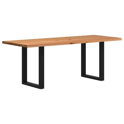 Eettafel met natuurlijke rand massief eikenhout rechthoekig