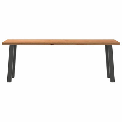 Eettafel rechthoekig 220x80x74 cm massief eikenhout lichtbruin