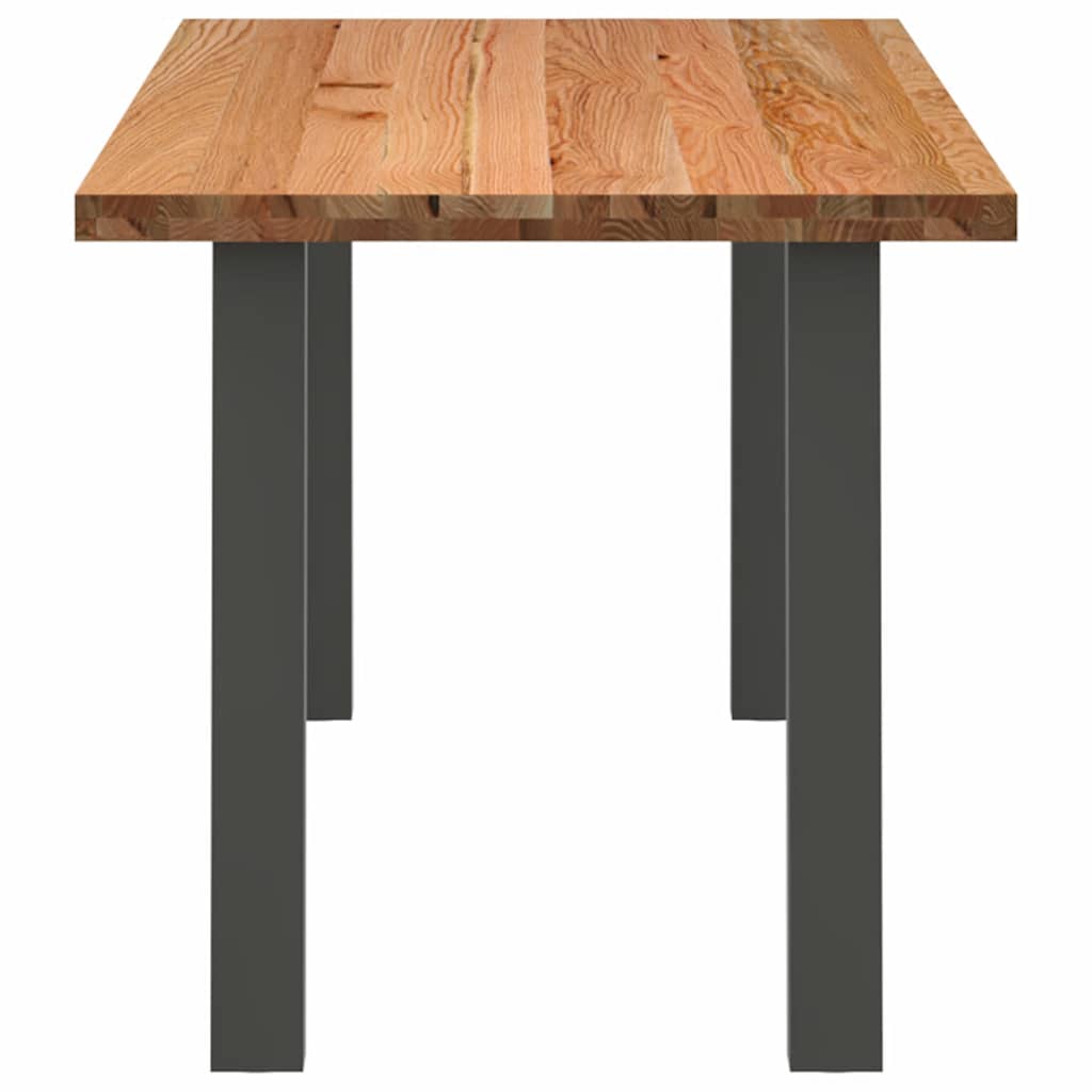 Eettafel rechthoekig 220x80x74 cm massief eikenhout lichtbruin