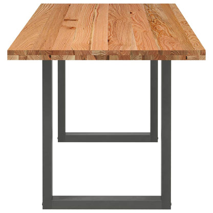 Eettafel rechthoekig 220x80x74 cm massief eikenhout lichtbruin