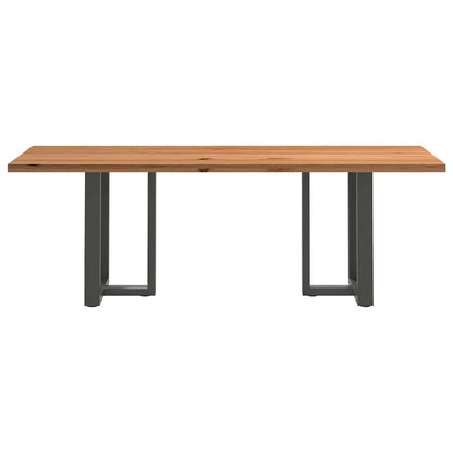 Eettafel rechthoekig 220x80x74 cm massief eikenhout lichtbruin
