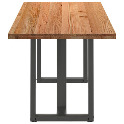 Eettafel rechthoekig 220x80x74 cm massief eikenhout lichtbruin