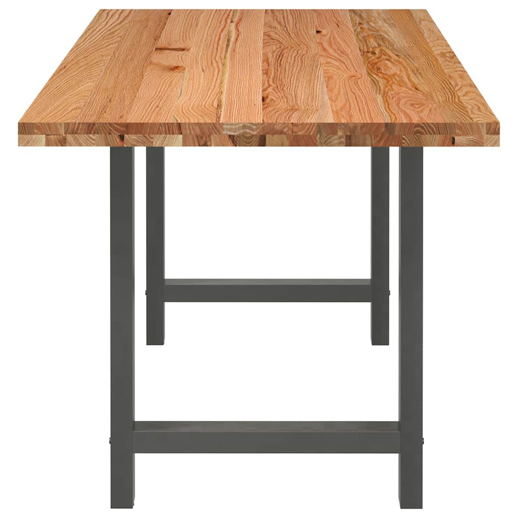 Eettafel rechthoekig 220x80x74 cm massief eikenhout lichtbruin