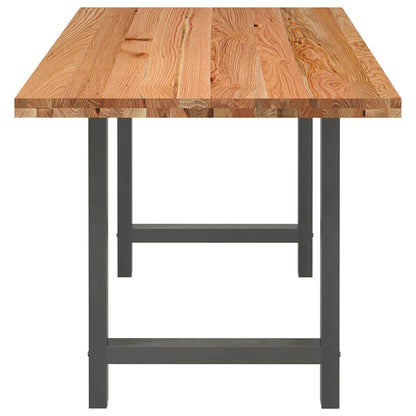 Eettafel rechthoekig 220x80x74 cm massief eikenhout lichtbruin