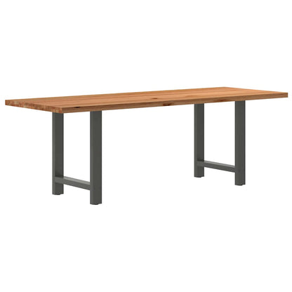 Eettafel rechthoekig 220x80x74 cm massief eikenhout lichtbruin