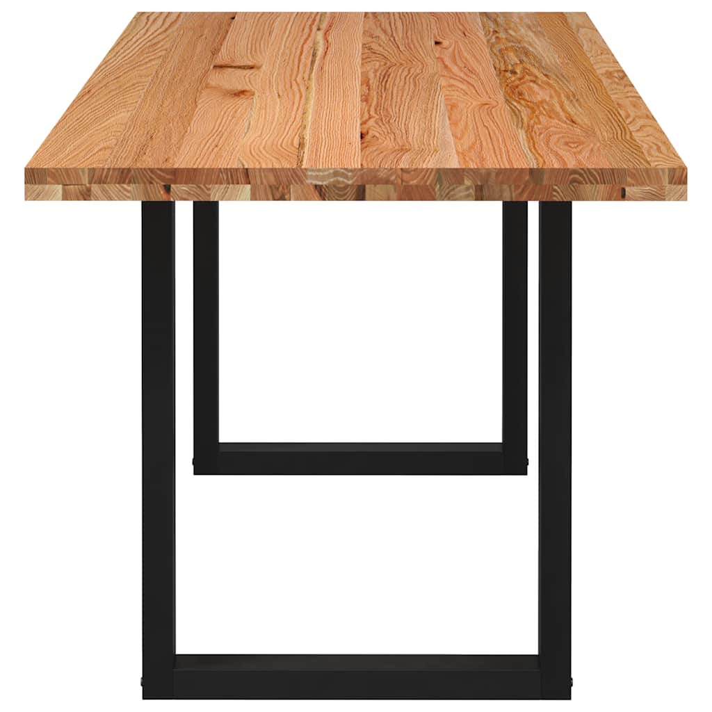 Eettafel rechthoekig 220x80x74 cm massief eikenhout lichtbruin