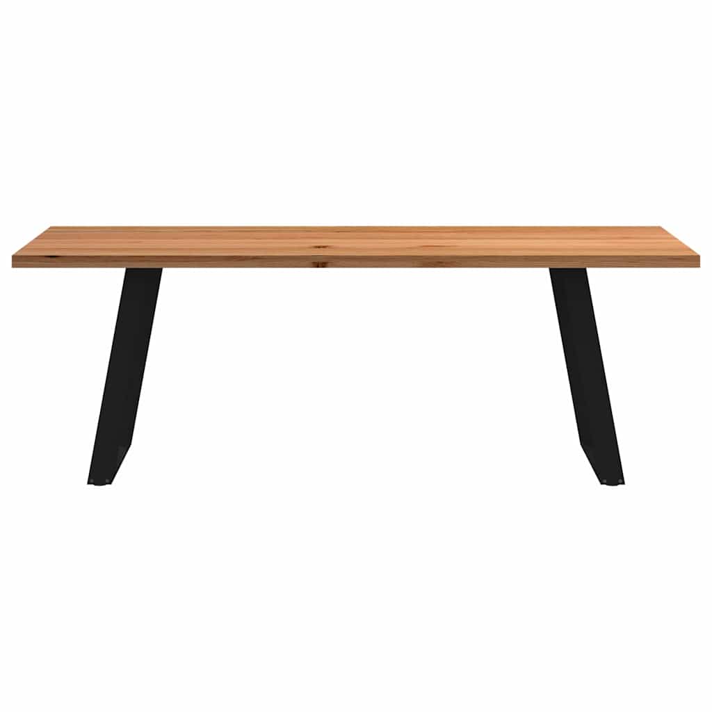 Eettafel rechthoekig 220x80x74 cm massief eikenhout lichtbruin