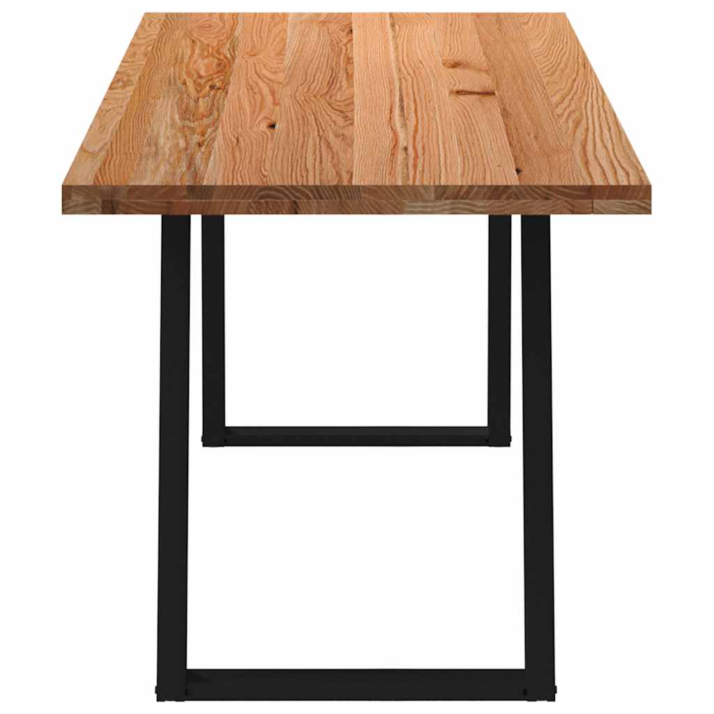Eettafel rechthoekig 220x80x74 cm massief eikenhout lichtbruin