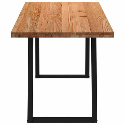 Eettafel rechthoekig 220x80x74 cm massief eikenhout lichtbruin