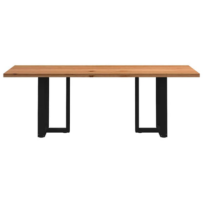 Eettafel rechthoekig 220x80x74 cm massief eikenhout lichtbruin