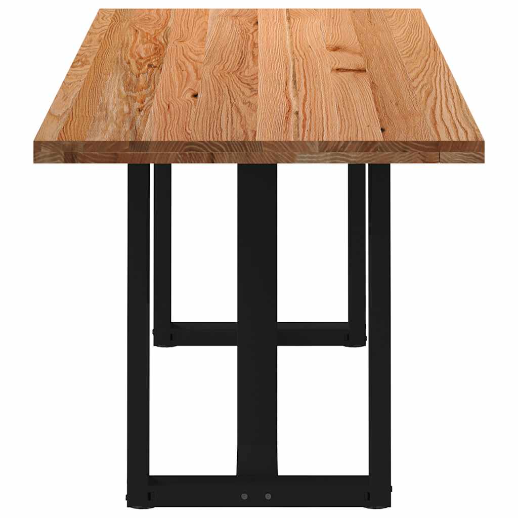 Eettafel rechthoekig 220x80x74 cm massief eikenhout lichtbruin
