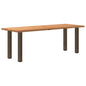 Eettafel rechthoekig 220x80x74 cm massief eikenhout lichtbruin