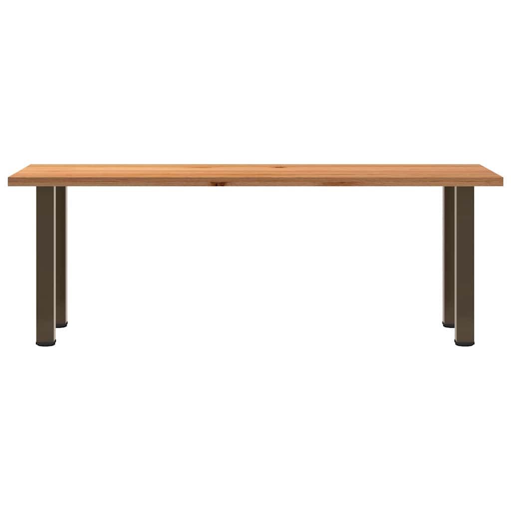 Eettafel rechthoekig 220x80x74 cm massief eikenhout lichtbruin