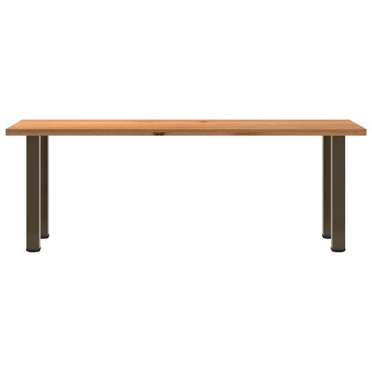 Eettafel rechthoekig 220x80x74 cm massief eikenhout lichtbruin