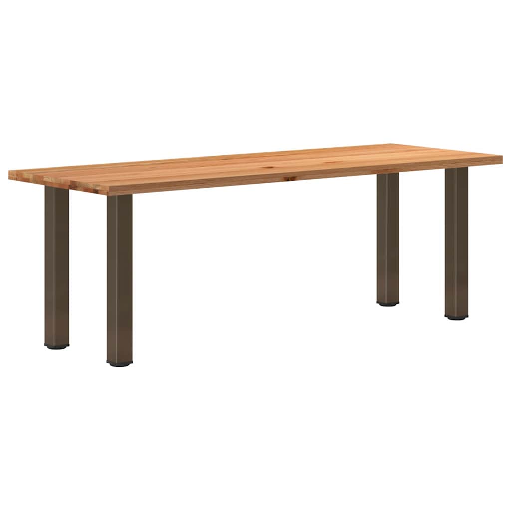 Eettafel rechthoekig 220x80x74 cm massief eikenhout lichtbruin