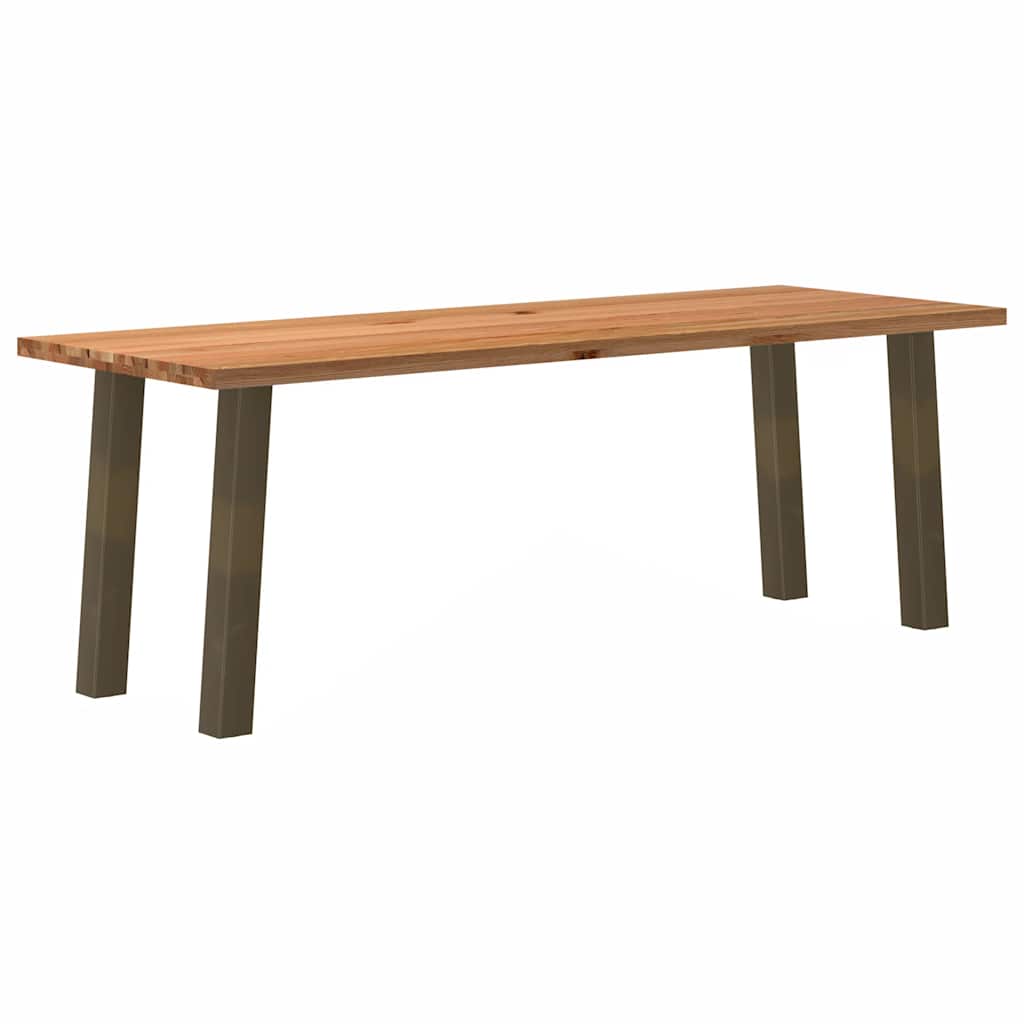 Eettafel rechthoekig 220x80x74 cm massief eikenhout lichtbruin