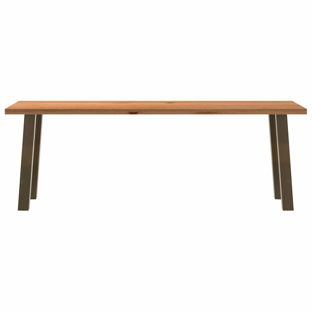 Eettafel rechthoekig 220x80x74 cm massief eikenhout lichtbruin