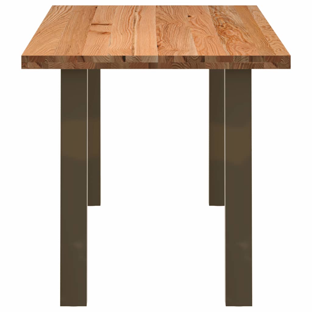 Eettafel rechthoekig 220x80x74 cm massief eikenhout lichtbruin