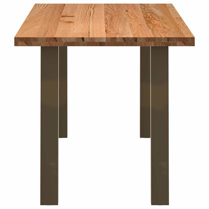 Eettafel rechthoekig 220x80x74 cm massief eikenhout lichtbruin