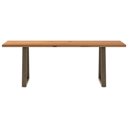 Eettafel rechthoekig 220x80x74 cm massief eikenhout lichtbruin