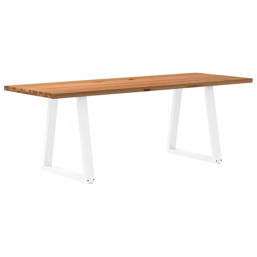 Eettafel rechthoekig 220x80x74 cm massief eikenhout lichtbruin