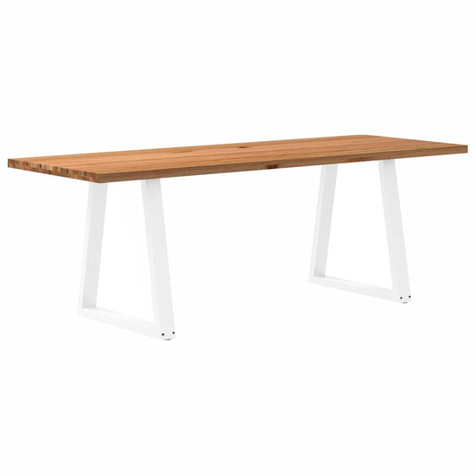 Eettafel rechthoekig 220x80x74 cm massief eikenhout lichtbruin
