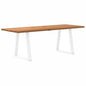 Eettafel rechthoekig 220x80x74 cm massief eikenhout lichtbruin