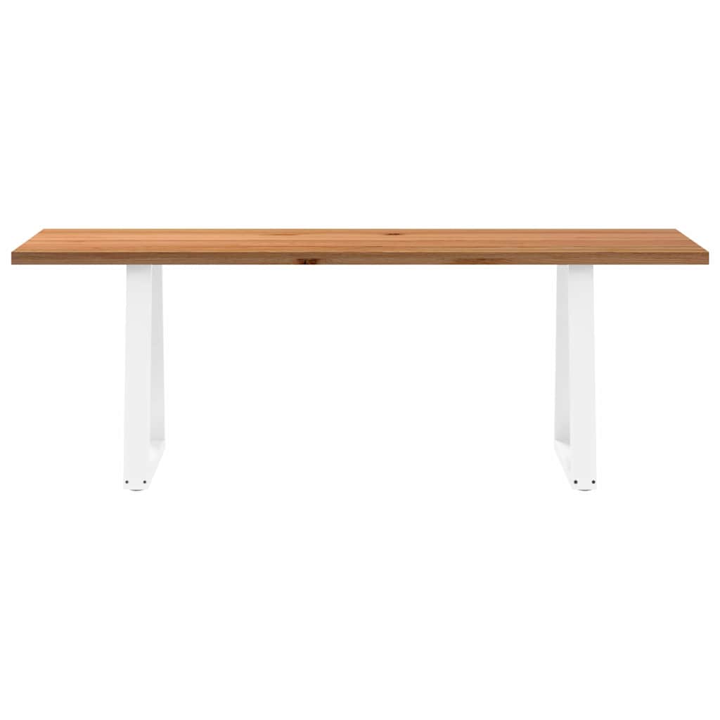 Eettafel rechthoekig 220x80x74 cm massief eikenhout lichtbruin