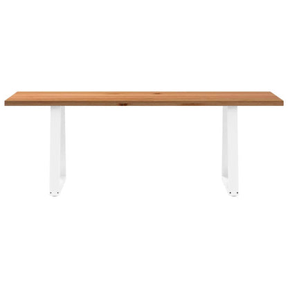 Eettafel rechthoekig 220x80x74 cm massief eikenhout lichtbruin