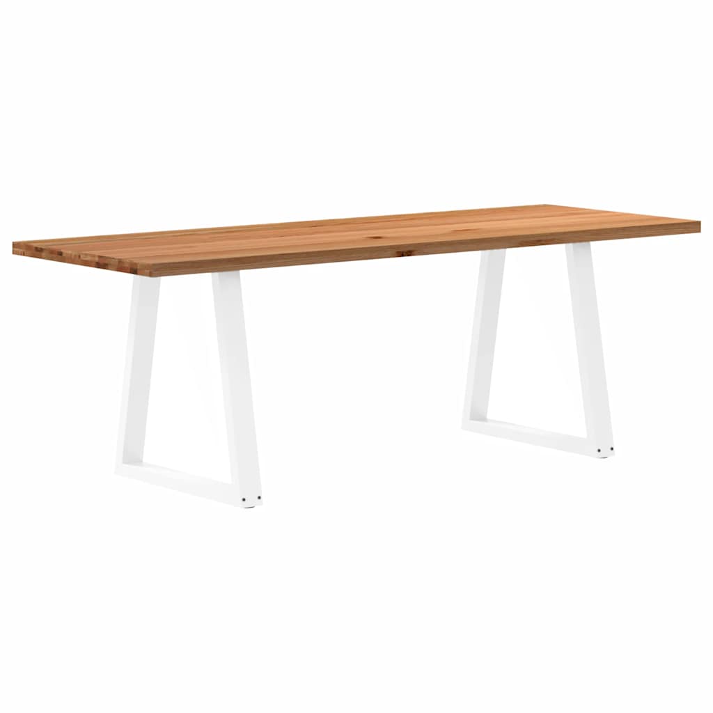 Eettafel rechthoekig 220x80x74 cm massief eikenhout lichtbruin