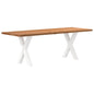 Eettafel rechthoekig 220x80x74 cm massief eikenhout lichtbruin