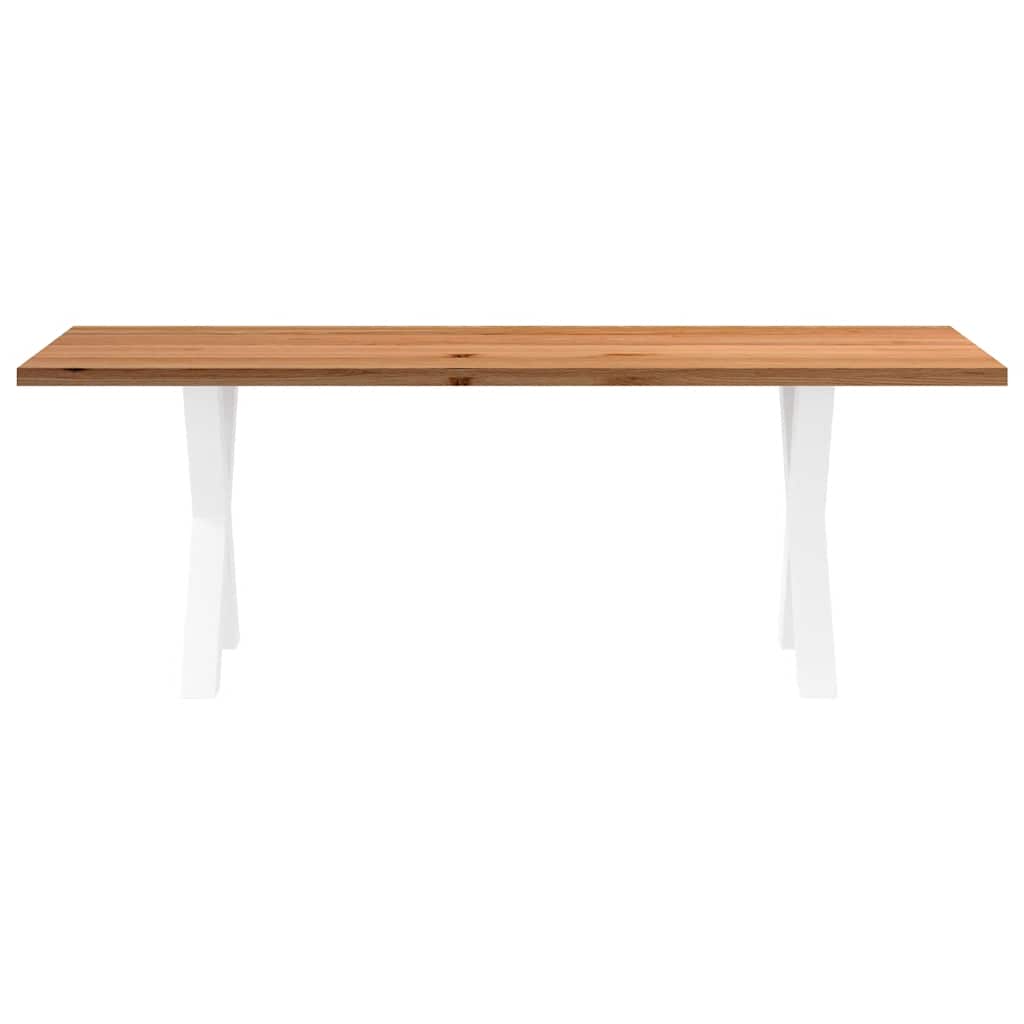 Eettafel rechthoekig 220x80x74 cm massief eikenhout lichtbruin