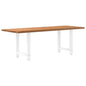Eettafel rechthoekig 220x80x74 cm massief eikenhout lichtbruin
