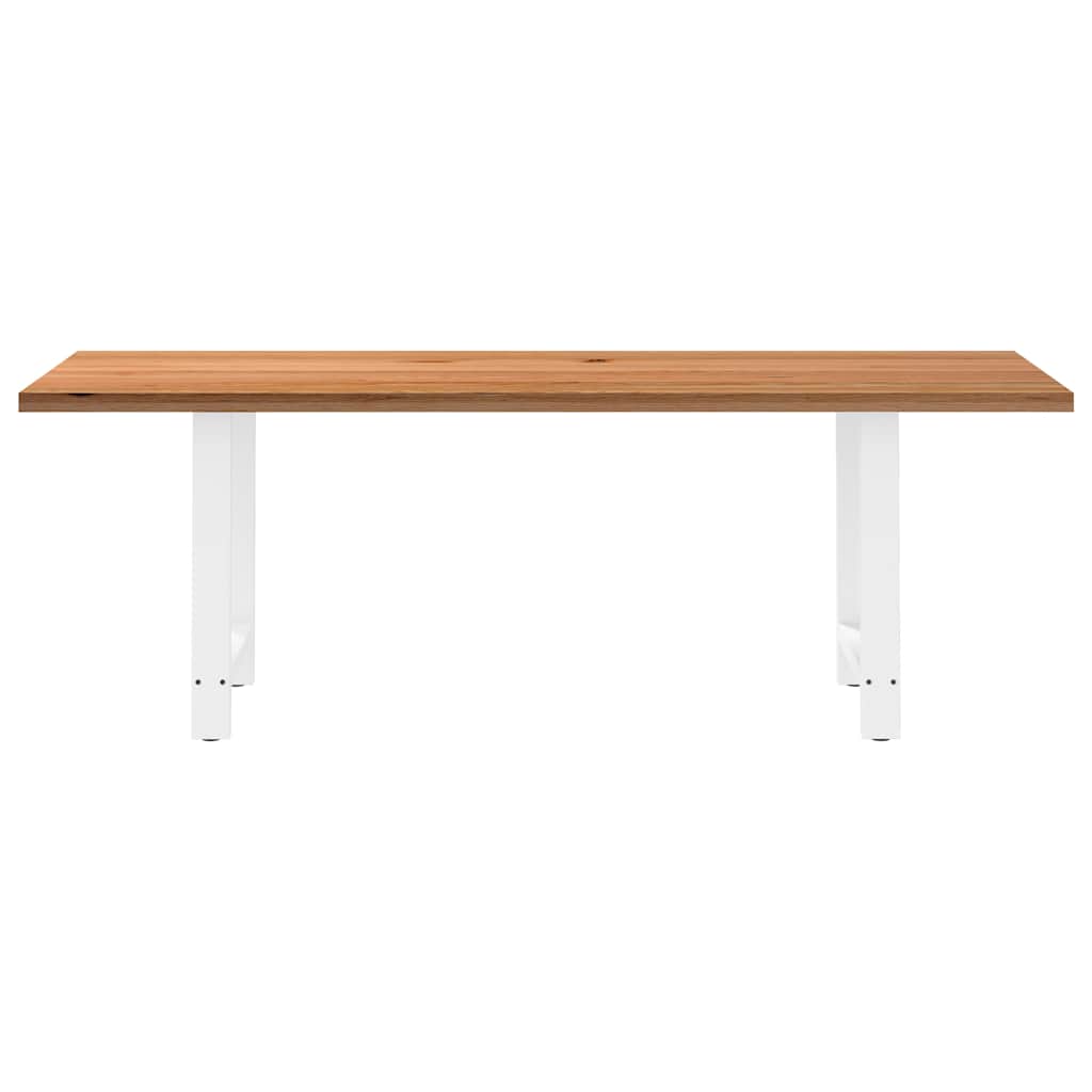Eettafel rechthoekig 220x80x74 cm massief eikenhout lichtbruin