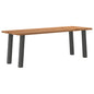 Eettafel met natuurlijke rand 220x80x74 cm massief eikenhout