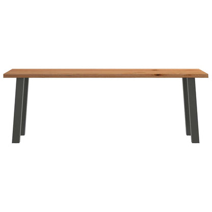 Eettafel met natuurlijke rand 220x80x74 cm massief eikenhout
