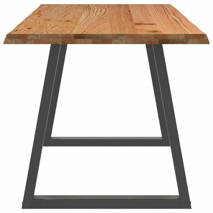 Eettafel met natuurlijke rand 220x80x74 cm massief eikenhout