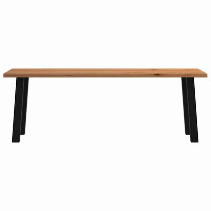 Eettafel met natuurlijke rand 220x80x74 cm massief eikenhout