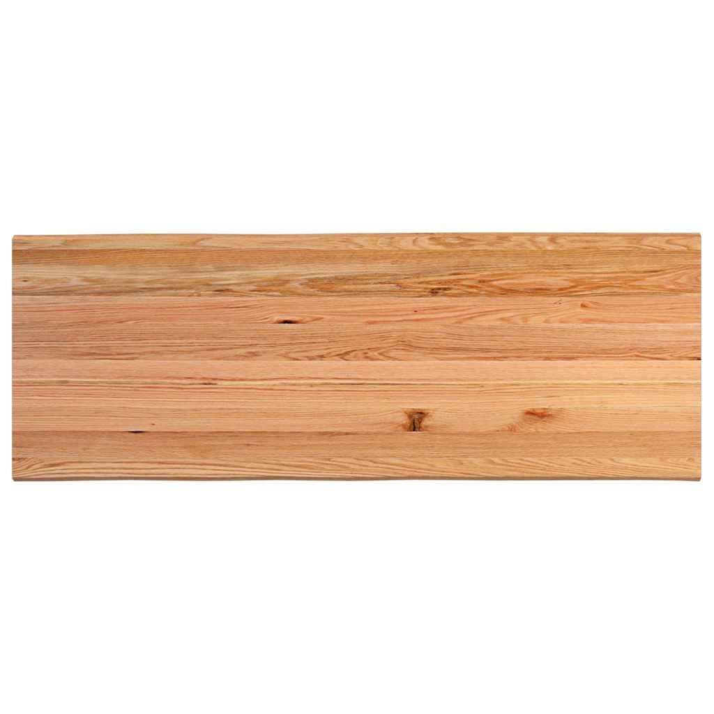 Eettafel met natuurlijke rand 220x80x74 cm massief eikenhout