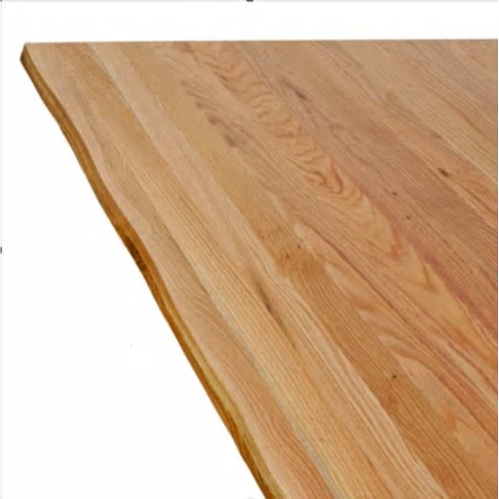 Eettafel met natuurlijke rand 220x80x74 cm massief eikenhout