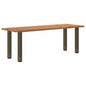 Eettafel met natuurlijke rand 220x80x74 cm massief eikenhout