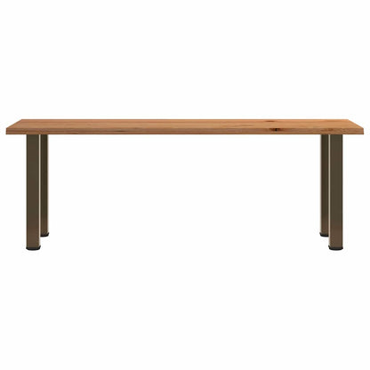Eettafel met natuurlijke rand 220x80x74 cm massief eikenhout